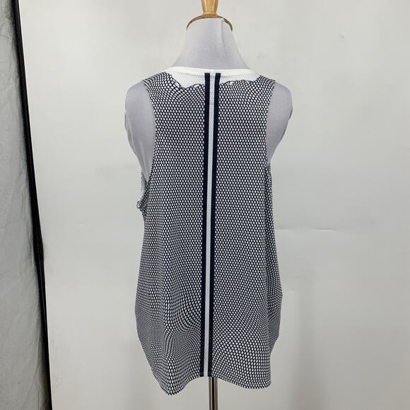 Lucky In Love Tank Top Womens 2XL XXL White Navy Scoop Neck Sleeveless Stretch - Picture 6 of 11